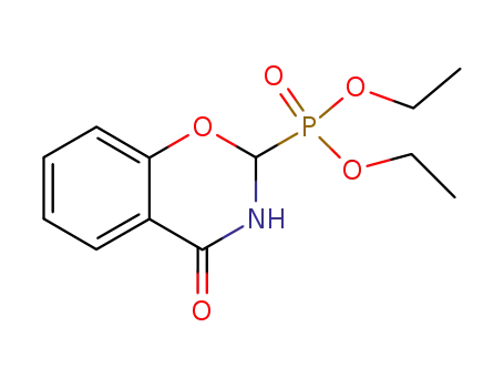 Molecular Structure of 127722-48-9 (Phosphonic acid, (3,4-dihydro-4-oxo-2H-1,3-benzoxazin-2-yl)-, diethyl
ester)