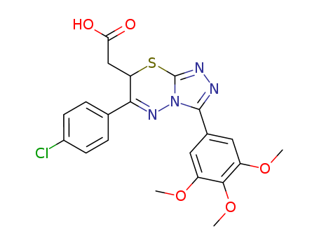 7H-1,2,4-Triazolo[3,4-b][1,3,4]thiadiazine-7-aceticacid, 6-(4-chlorophenyl)-3-(3,4,5-trimethoxyphenyl)-