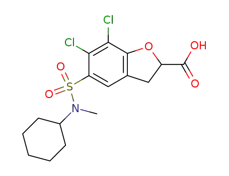 2-Benzofurancarboxylic acid,
6,7-dichloro-5-[(cyclohexylmethylamino)sulfonyl]-2,3-dihydro-