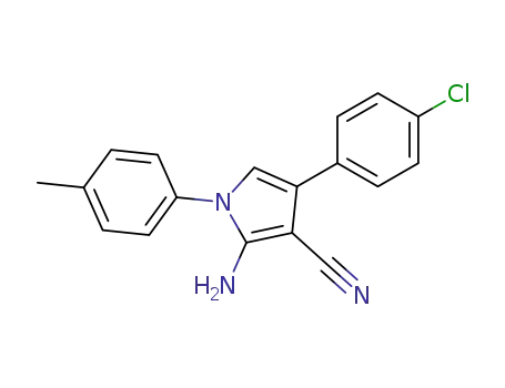 Molecular Structure of 115998-21-5 (1H-Pyrrole-3-carbonitrile,
2-amino-4-(4-chlorophenyl)-1-(4-methylphenyl)-)