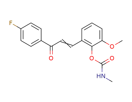 Molecular Structure of 106020-45-5 (2-Propen-1-one,
1-(4-fluorophenyl)-3-[3-methoxy-2-[[(methylamino)carbonyl]oxy]phenyl]-)