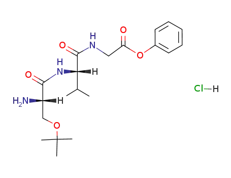 Molecular Structure of 80647-29-6 ([(S)-2-((S)-2-Amino-3-tert-butoxy-propionylamino)-3-methyl-butyrylamino]-acetic acid phenyl ester; hydrochloride)