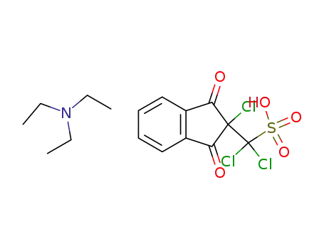 Molecular Structure of 81054-77-5 (Triethylammonium-<dichloro-(2-chloro-1,3-dioxo-2-indanyl)-methanesulfonate>)