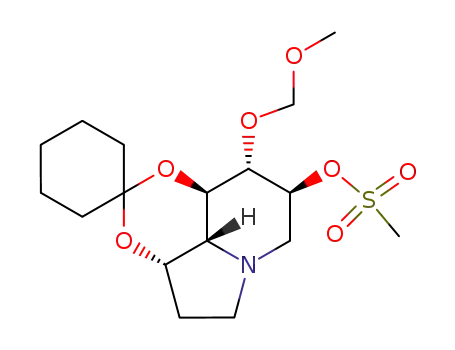 Spirocyclohexane-1,2-1,3dioxino4,5,6-hiindolizin-8-ol, octahydro-9-(methoxymethoxy)-, methanesulfonate (ester), 3aS-(3a.alpha.,8.alpha.,9.beta.,9a.beta.,9b.alpha.)-