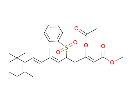 (2Z,6E,8E)-3-Acetoxy-5-benzenesulfonyl-7-methyl-9-(2,6,6-trimethyl-cyclohex-1-enyl)-nona-2,6,8-trienoic acid methyl ester