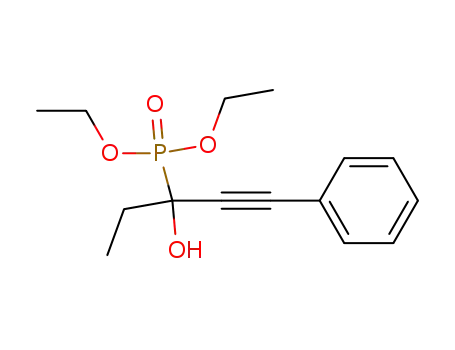 Molecular Structure of 76782-67-7 (Diethyl-(1-ethyl-1-hydroxy-3-phenyl-2-propinyl)phosphonat)
