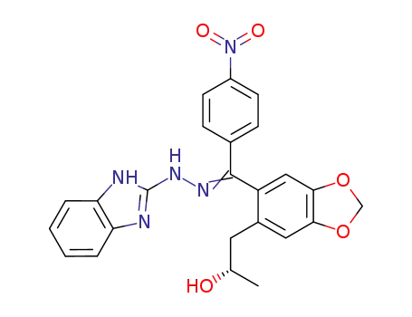1-{6-[[(1<i>H</i>-benzoimidazol-2-yl)-hydrazono]-(4-nitro-phenyl)-methyl]-benzo[1,3]dioxol-5-yl}-propan-2-ol