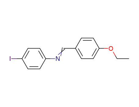 Molecular Structure of 73977-65-8 ([1-(4-Ethoxy-phenyl)-meth-(E)-ylidene]-(4-iodo-phenyl)-amine)