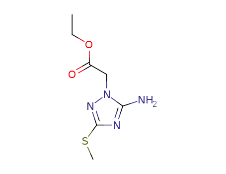 Molecular Structure of 88722-41-2 (1H-1,2,4-Triazole-1-acetic acid, 5-amino-3-(methylthio)-, ethyl ester)