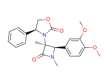 (3S,4R)-1-methyl-3-methyl-3-<(4S)-phenyloxazolidinyl>-4-(3,4-dimethoxyphenyl)azetidin-2-one