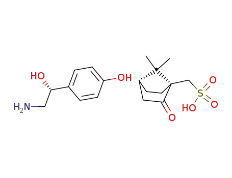 Molecular Structure of 1693-64-7 ((+)-2-amino-1-(4-hydroxyphenyl)ethanol (1S)-(+)camphor-10-sulphonate)