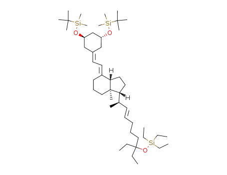 (1R,3aS,7aR)-4-[2-[(3R,5R)-3,5-Bis-(tert-butyl-dimethyl-silanyloxy)-cyclohexylidene]-eth-(E)-ylidene]-1-((E)-(R)-7-ethyl-1-methyl-7-triethylsilanyloxy-non-2-enyl)-7a-methyl-octahydro-indene