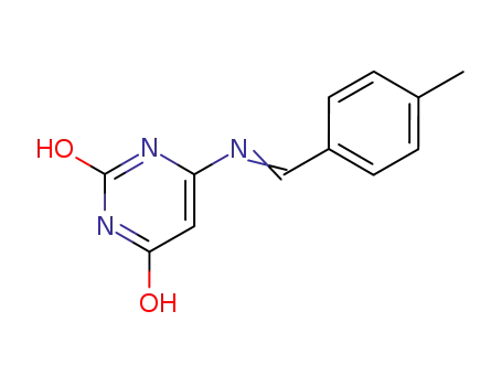 Molecular Structure of 88351-90-0 (2,4(1H,3H)-Pyrimidinedione, 6-[[(4-methylphenyl)methylene]amino]-)