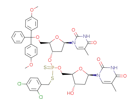 O-5'-O-(Di-p-methoxytrityl)thymidin-3'-yl, S-(2,4-dichlorobenzyl), O-thymidin-5'-yl-phosphorodithioate