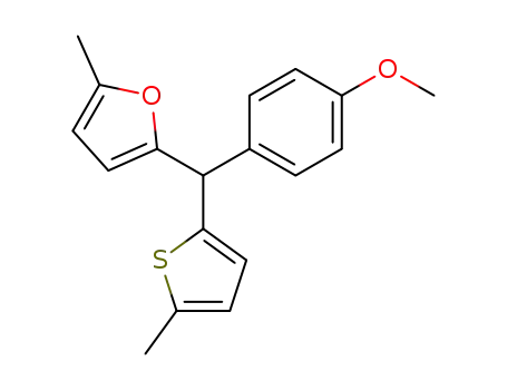 Molecular Structure of 126810-27-3 (2-[(4-Methoxy-phenyl)-(5-methyl-thiophen-2-yl)-methyl]-5-methyl-furan)