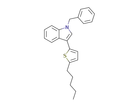 Molecular Structure of 89036-29-3 (1H-Indole, 3-(5-pentyl-2-thienyl)-1-(phenylmethyl)-)