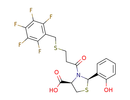 (2R,4R)-2-(2-hydroxyphenyl)-3-(S-2,3,4,5,6-pentafluorobenzyl-3-mercaptopropionyl)-4-thiazolidine carboxylic acid