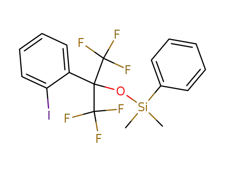 Dimethyl-phenyl-[2,2,2-trifluoro-1-(2-iodo-phenyl)-1-trifluoromethyl-ethoxy]-silane