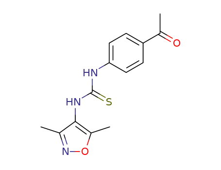 Molecular Structure of 134650-69-4 (N-(4'-acetylphenyl)-N'-(3,5-dimethylisoxazol-4-yl)thiourea)