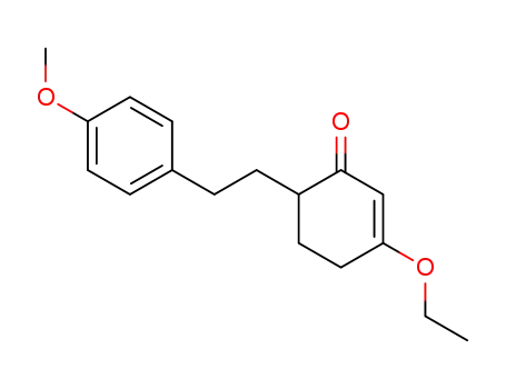 Molecular Structure of 208400-76-4 (3-ethoxy-6-[2-(4-methoxy-phenyl)-ethyl]-cyclohex-2-enone)