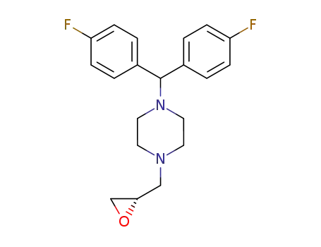 Molecular Structure of 125411-48-5 (Piperazine, 1-[bis(4-fluorophenyl)methyl]-4-(oxiranylmethyl)-, (S)-)