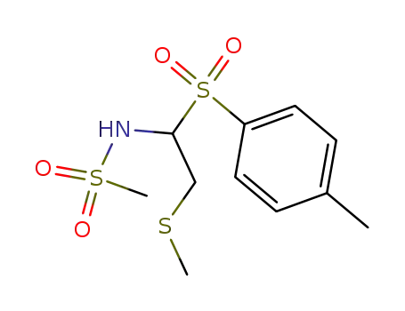 Molecular Structure of 124031-23-8 (N-(2-methylthio-1-p-toluenesulfonylethyl)methanesulfonamide)