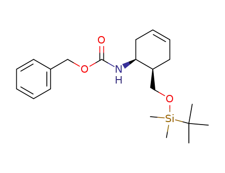 Molecular Structure of 124678-04-2 ([(1S,6R)-6-(tert-Butyl-dimethyl-silanyloxymethyl)-cyclohex-3-enyl]-carbamic acid benzyl ester)