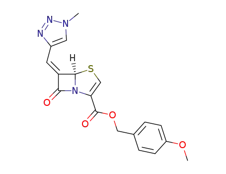 Molecular Structure of 114409-04-0 (p-methoxybenzyl (5R)-(Z)-6-(1-methyl-1,2,3-triazol-4-ylmethylene)penem-3-carboxylate)