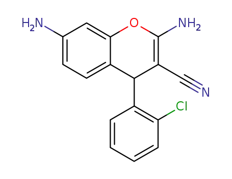 Molecular Structure of 111861-42-8 (4H-1-Benzopyran-3-carbonitrile, 2,7-diamino-4-(2-chlorophenyl)-)