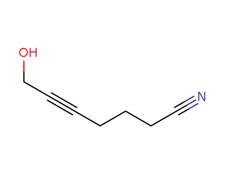 Molecular Structure of 69285-47-8 (5-Heptynenitrile, 7-hydroxy-)