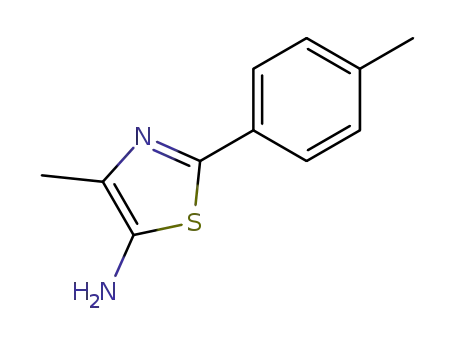 Molecular Structure of 128540-80-7 (5-Thiazolamine, 4-methyl-2-(4-methylphenyl)-)