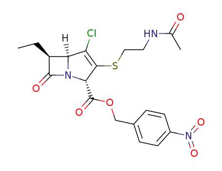 (2RS,5RS,6RS)-p-nitrobenzyl 3-(2-acetamidoethylthio)-4-chloro-6-ethyl-7-oxo-1-azabicyclo<3.2.0>hept-3-ene-2-carboxylate