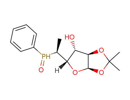 Molecular Structure of 83167-69-5 ((5S)-5,6-dideoxy-1,2-O-isopropylidene-5-C-<(RS)-phenylphosphinyl>-α-D-xylo-hexofuranose)