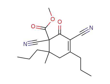 1,3-Dicyano-6-methyl-2-oxo-4,6-dipropyl-cyclohex-3-enecarboxylic acid methyl ester