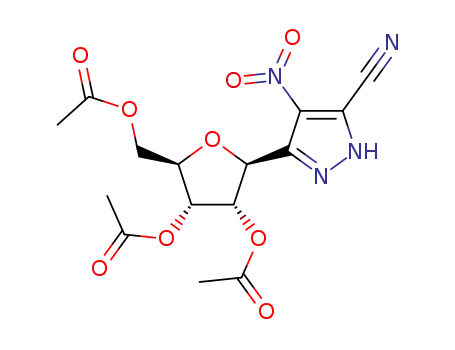 3(5)-cyano-4-nitro-5(3)-(2,3,5-tri-O-acetyl-β-D-ribofuranosyl)pyrazole