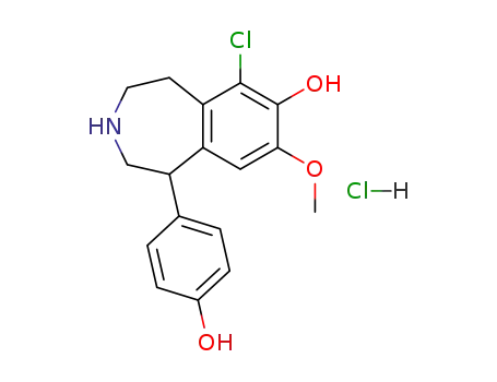 6-Chloro-2,3,4,5-tetrahydro-7-hydroxy-1-(4-hydroxyphenyl)-8-methoxy-1H-3-benzazepine hydrochloride