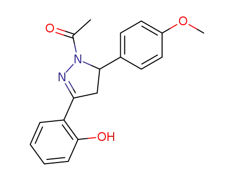 Molecular Structure of 87545-11-7 (1H-Pyrazole,
1-acetyl-4,5-dihydro-3-(2-hydroxyphenyl)-5-(4-methoxyphenyl)-)