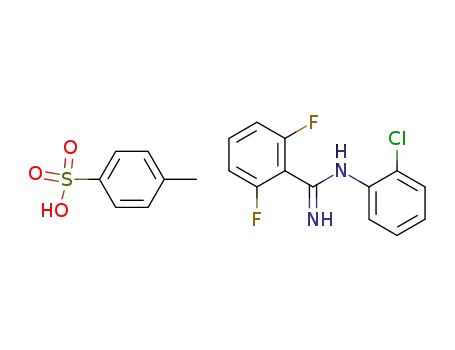 Molecular Structure of 141502-39-8 (Benzenecarboximidamide, N-(2-chlorophenyl)-2,6-difluoro-,
mono(4-methylbenzenesulfonate))