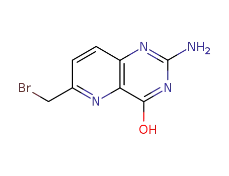 Molecular Structure of 76832-41-2 (2-amino-4-oxo-6-(bromomethyl)pyridopyrimidine)