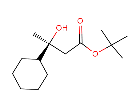 Molecular Structure of 63741-30-0 (Cyclohexanepropanoic acid, b-hydroxy-b-methyl-, 1,1-dimethylethyl
ester, (S)-)