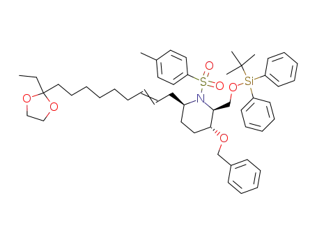(2S,3R,6S)-3-Benzyloxy-2-(tert-butyl-diphenyl-silanyloxymethyl)-6-[(E)-9-(2-ethyl-[1,3]dioxolan-2-yl)-non-2-enyl]-1-(toluene-4-sulfonyl)-piperidine