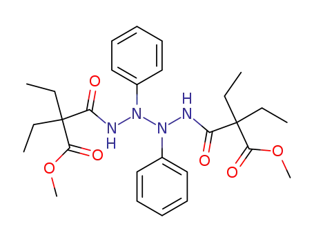 Molecular Structure of 112276-02-5 (Butanoic acid,
2,2'-[(2,3-diphenyl-1,4-tetrazanediyl)dicarbonyl]bis[2-ethyl-, dimethyl
ester)
