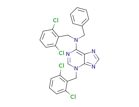 Molecular Structure of 125486-35-3 (3H-Purin-6-amine,
N,3-bis[(2,6-dichlorophenyl)methyl]-N-(phenylmethyl)-)