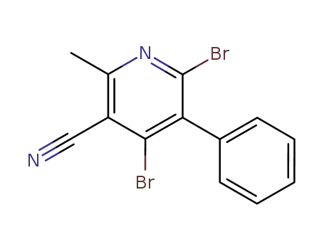 Molecular Structure of 127581-39-9 (3-Cyano-4,6-dibromo-2-methyl-5-phenylpyridine)