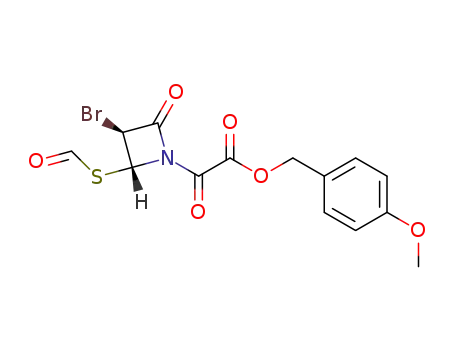 Molecular Structure of 114408-98-9 (p-methoxybenzyl 2-<(3S,4R)-3-bromo-4-formylthio-2-oxoazetidin-1-yl>-2-oxoacetate)