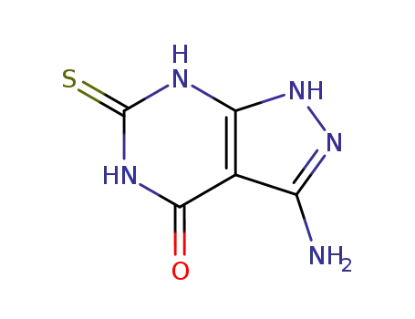 Molecular Structure of 15908-62-0 (4H-Pyrazolo[3,4-d]pyrimidin-4-one,
3-amino-1,5,6,7-tetrahydro-6-thioxo-)