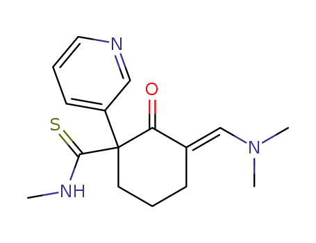 3-[1-Dimethylamino-meth-(E)-ylidene]-2-oxo-1-pyridin-3-yl-cyclohexanecarbothioic acid methylamide