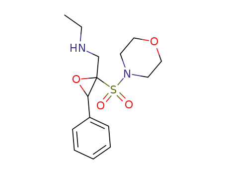 Molecular Structure of 87975-63-1 (Morpholine, 4-[[2-[(ethylamino)methyl]-3-phenyloxiranyl]sulfonyl]-)