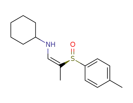 Molecular Structure of 82483-90-7 (Cyclohexyl-[(Z)-2-((S)-toluene-4-sulfinyl)-propenyl]-amine)