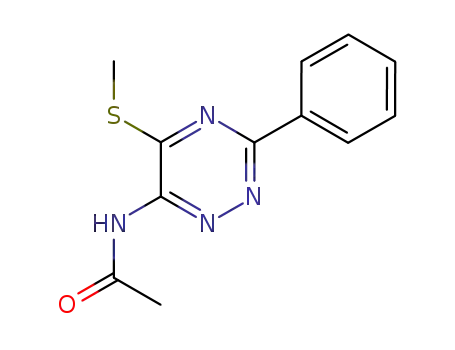 Molecular Structure of 89730-84-7 (Acetamide, N-[5-(methylthio)-3-phenyl-1,2,4-triazin-6-yl]-)
